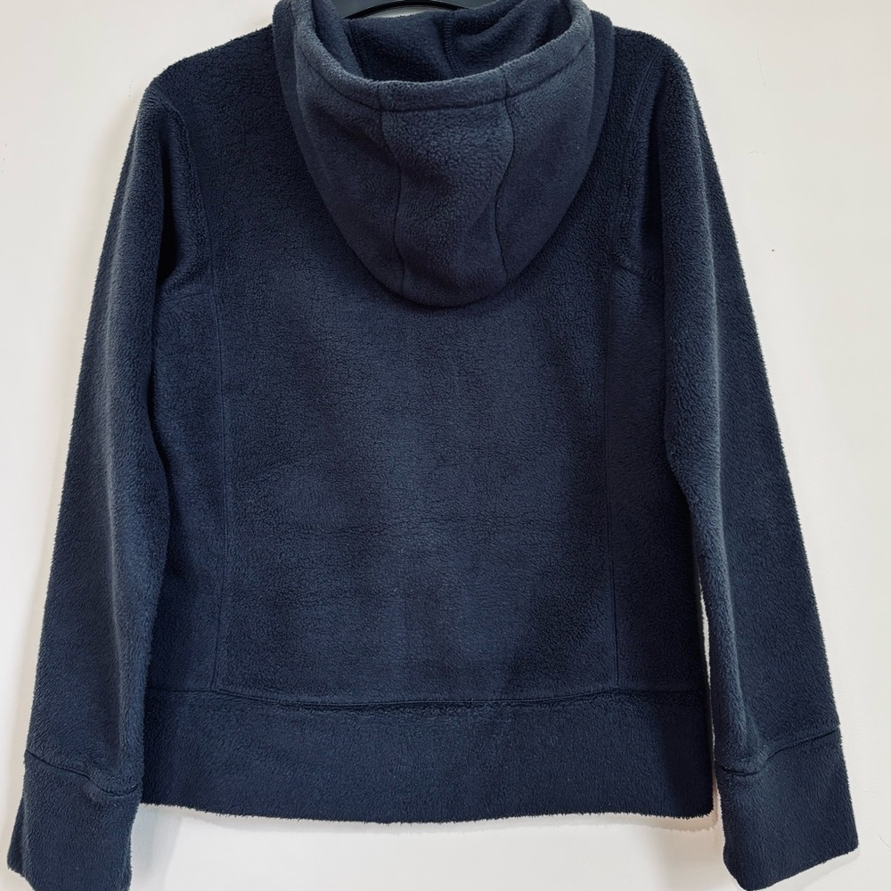 Patagonia Women XS dark navy full zip Long Sleeve hooded cozy soft fleece Jacket - Picture 16 of 16